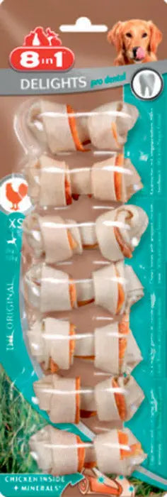 Tyggeben Delights Pro Dental X-Small kylling 7 stk - Maxi Zoo Danmark