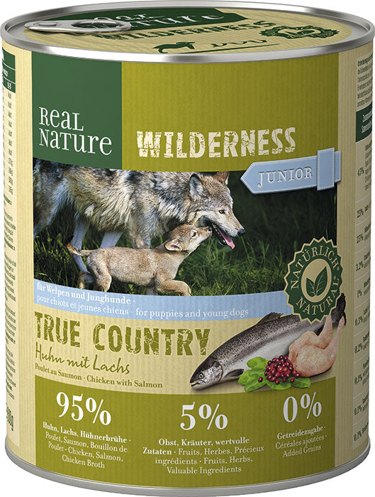 Junior Wilderness True Country kylling & laks 800 g - Maxi Zoo Danmark
