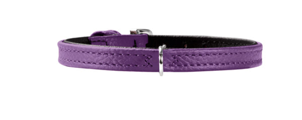 Læderhalsbånd Tiny Petit 13,5-17,5 cm x 0,8 cm violet