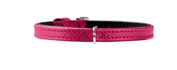 Læderhalsbånd Tiny Petit 16,5-20,5 cm x 0,8 cm pink
