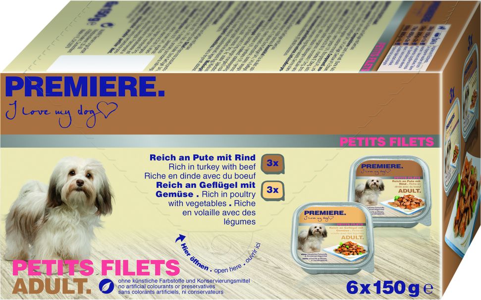 Adult Petit Paté3 slags kød 6 x 150 g - Maxi Zoo Danmark