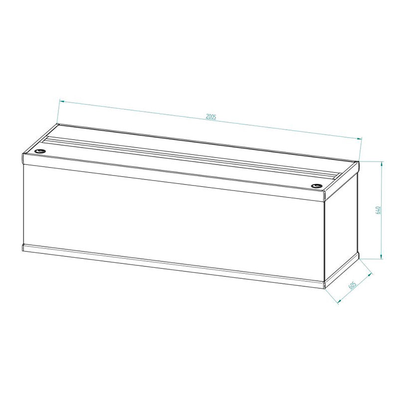 Akvarium Fusion 720 l, 200x60x60 cm alu - Maxi Zoo Danmark