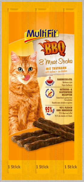 BBQ Meat Stickskalkun 8x5 g - Maxi Zoo Danmark