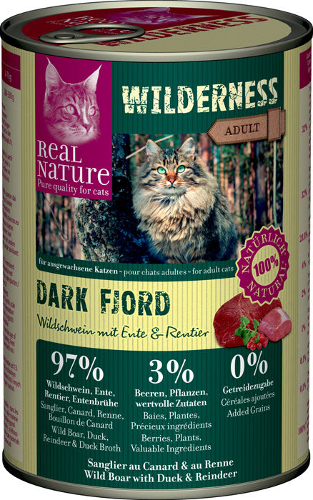 Adult Wild. Dark Fjord, dåse vildsvin, and & rensdyr 400 g - Maxi Zoo Danmark