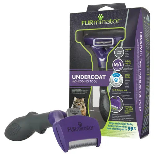 Karte langt hår kat medium/large FURMINATOR