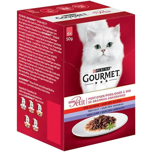 Adult, menuboks pouch kød 3 varianter 6x50 g - Maxi Zoo Danmark