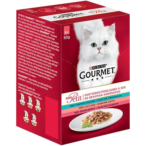 Adult, menuboks pouch fisk 3 varianter 6x50 g - Maxi Zoo Danmark