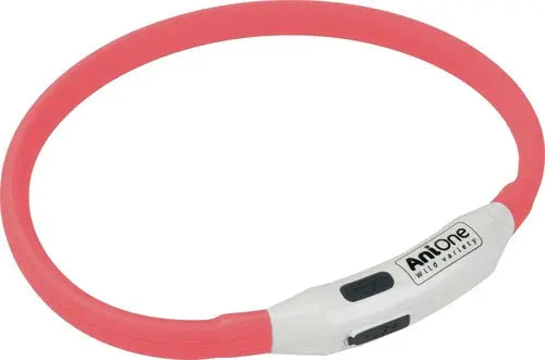 Lyshalsbånd Blinking Mini silikone 35 cm rød - Maxi Zoo Danmark