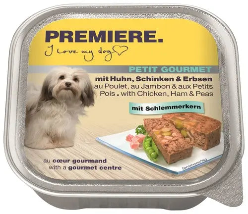 Adult Petit Gourmet, alu kylling, skinke & æg 150 g - Maxi Zoo Danmark