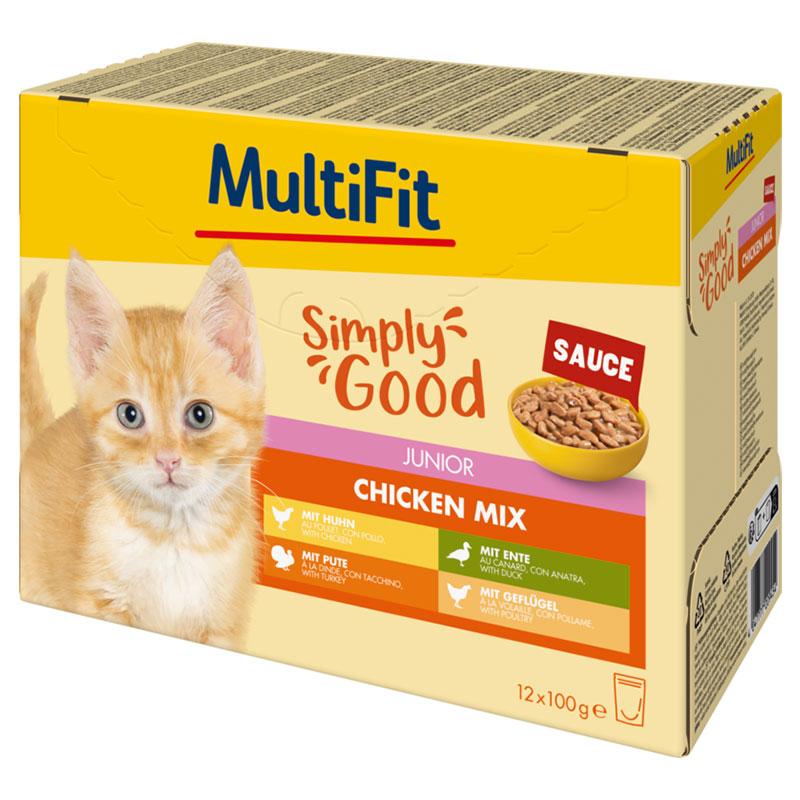 Junior Sauce, menuboks kylling mix 12x100 g - Maxi Zoo Danmark