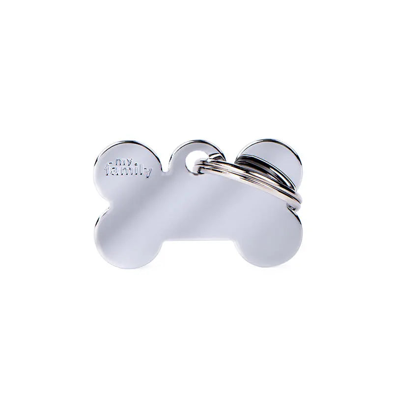 Navneskilt ben small 1,9x3 cm sølv - Maxi Zoo Danmark