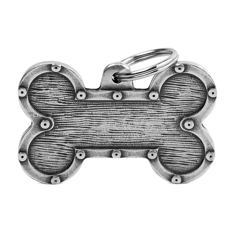 Navnetegn ben Futuristic big 2,5x3,8 cm sort/sølv - Maxi Zoo Danmark