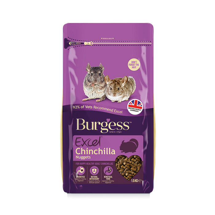 Burgess Excel Chincilla Adult 1,5 Kg - Maxi Zoo Danmark