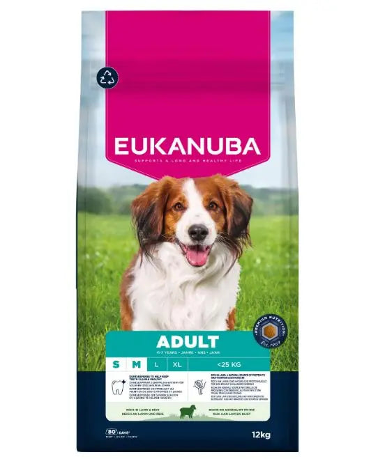 Euk Adult Small & Medium Lam og ris 12 kg - Maxi Zoo Danmark