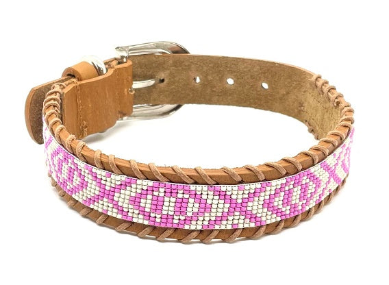 Læderhalsbånd Pink - Maxi Zoo Danmark