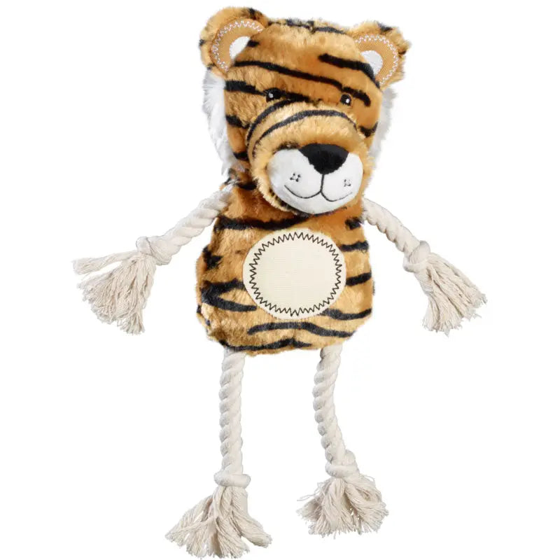 Hundelegetøj tiger m/reb 30x20 cm - Maxi Zoo Danmark