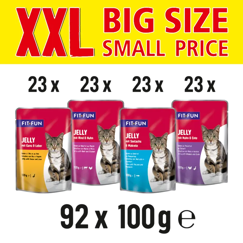 Adult Jelly, menuboks 4 varianter 92x100 g - Maxi Zoo Danmark