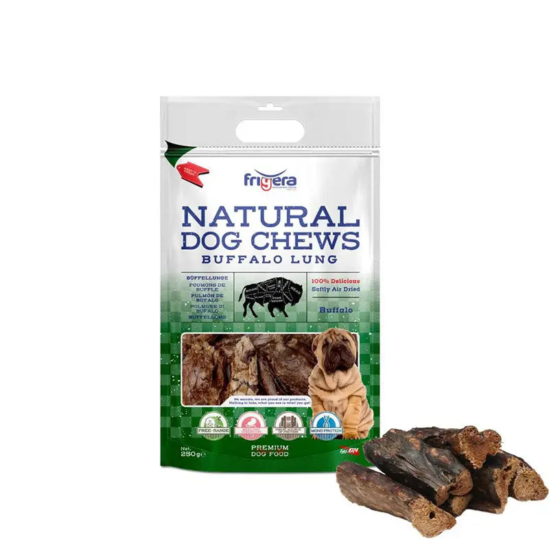 Natural Dog Chews bøffel lunger 250 g - Maxi Zoo Danmark