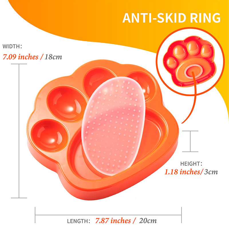 Slow Feeder Lick Pad Mini 20x18x3,2 cm orange - Maxi Zoo Danmark