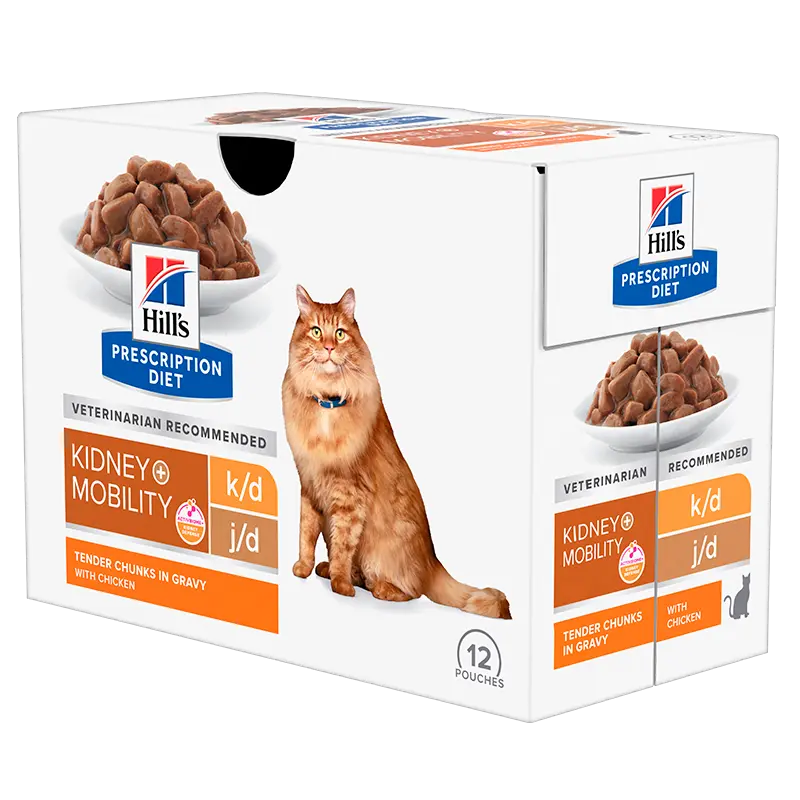 Diætetisk Feline k/d+Mobility kylling 12x85 g - Maxi Zoo Danmark