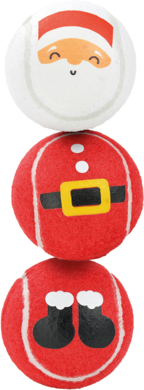 XMAS tennisbolde julemand 3-pak - Maxi Zoo Danmark