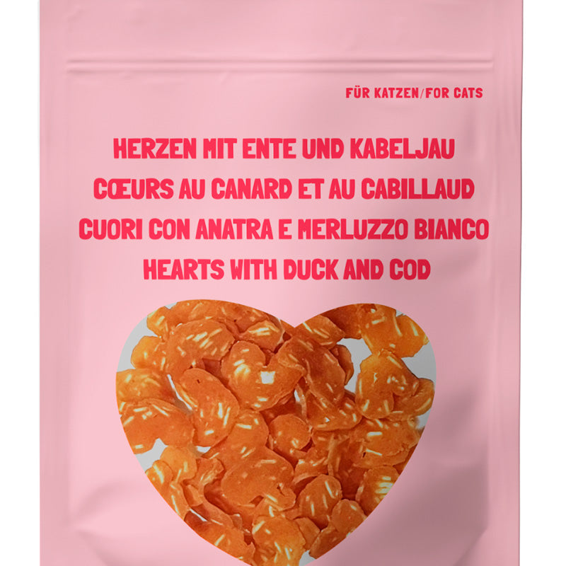 Hjerte snack m/and og torsk, 50 g