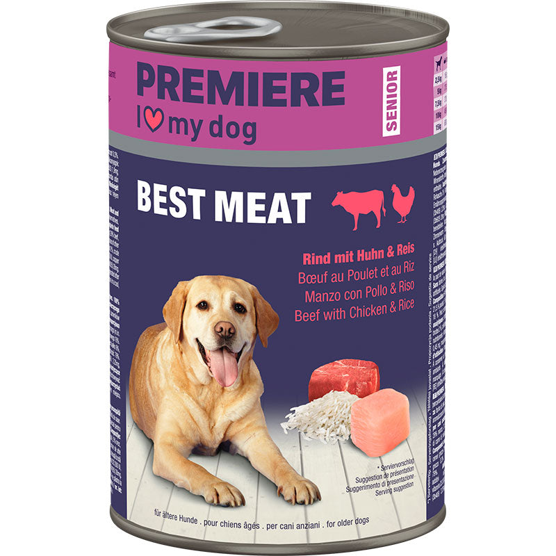 Senior Best Meat, dåse okse, kylling 400 g