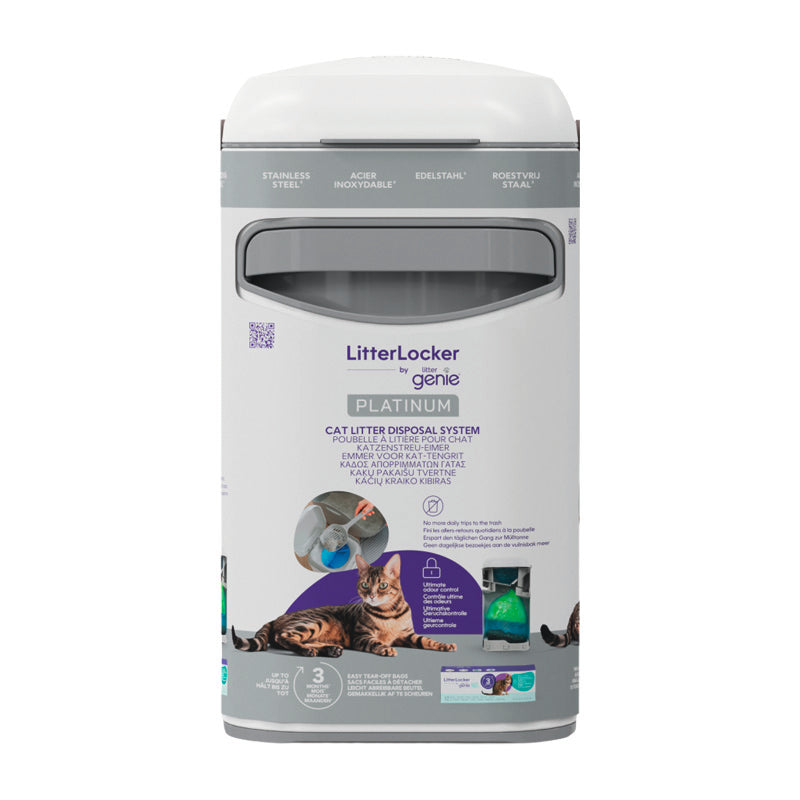 Affaldspand Premium Litter Genie rustfri stål inkl. Skovl, holder & refill