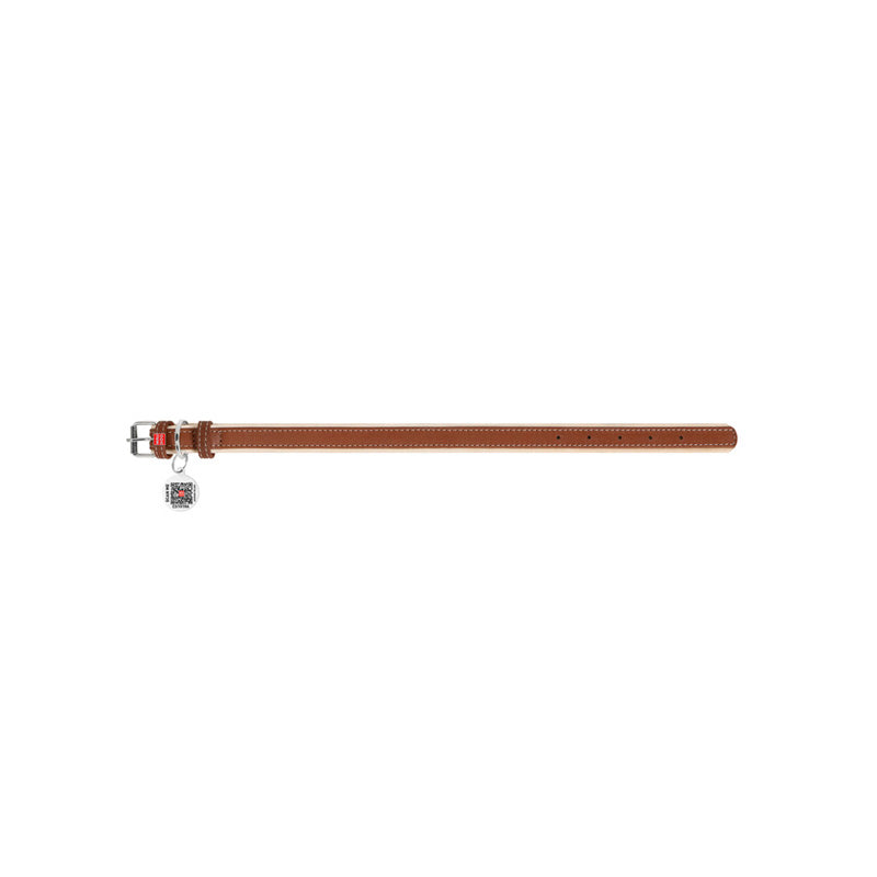 Læderhalsbånd Soft Brun 20 mm - 30-39 cm