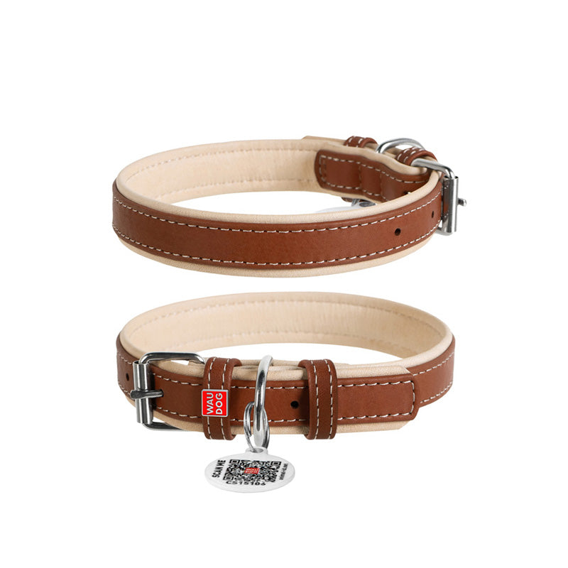 Læderhalsbånd Soft Brun 15 mm - 27-36 cm