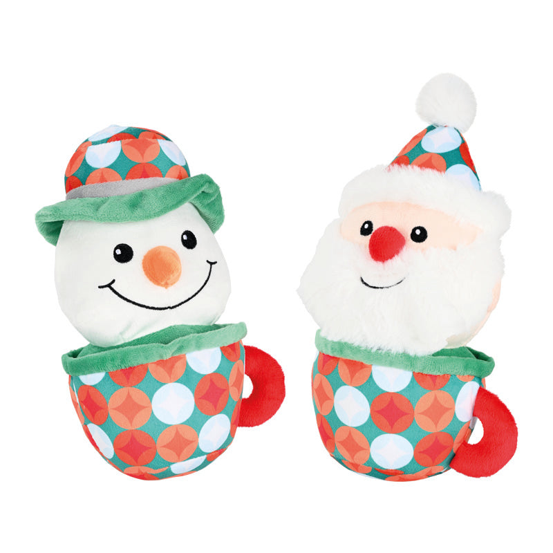 Plyslegetøj julekop XMAS ass. Varianter, 25 cm