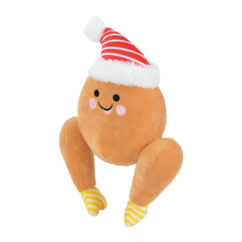 Plyslegetøj kalkun XMAS m/lyd, 21 cm
