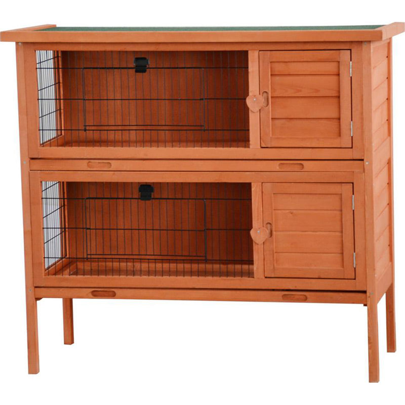 Kaninbur udendørs dobbelt 124x55x113 cm