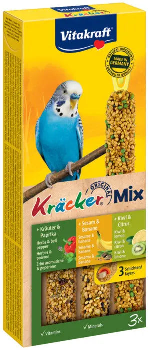 Kräcker Undulat med banan, kiwi og urter 3x30 g - Maxi Zoo Danmark