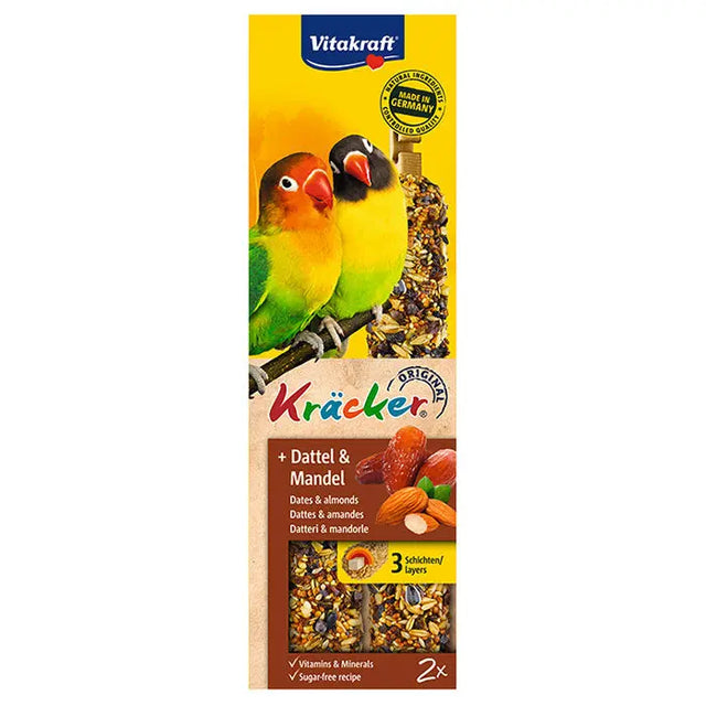 Kräcker Dværgpapegøje med dadler og mandler 2x90 g - Maxi Zoo Danmark