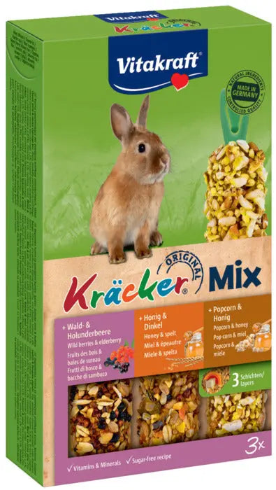 Kräcker Kanin med skovbær, honning og popcorn 3 stk - Maxi Zoo Danmark
