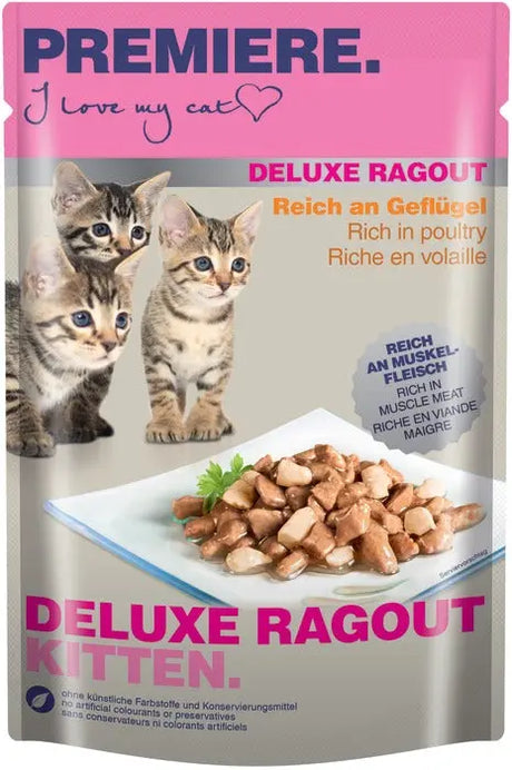 Kitten Deluxe Ragout, pouch fjerkræ 85 g - Maxi Zoo Danmark