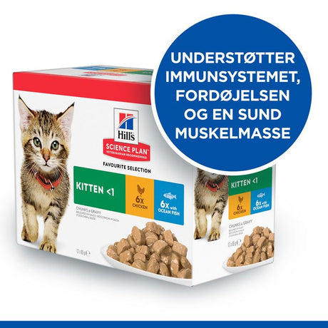 Kitten Healthy Dev., menu pou kylling & fisk 12 x 85 g - Maxi Zoo Danmark
