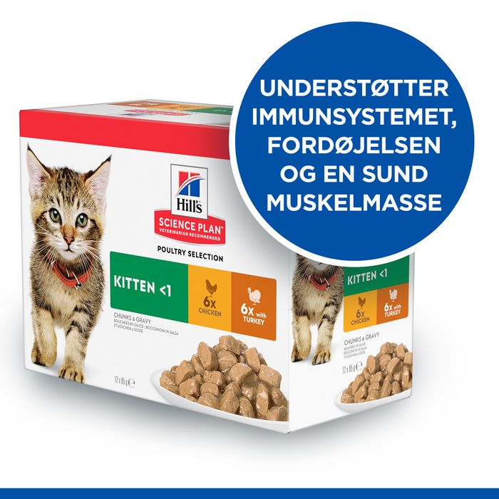 Kitten Healthy Dev., menu pou kylling & kalkun 12x85 g - Maxi Zoo Danmark