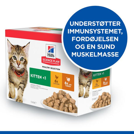 Kitten Healthy Dev., menu pou kylling & kalkun 12x85 g - Maxi Zoo Danmark