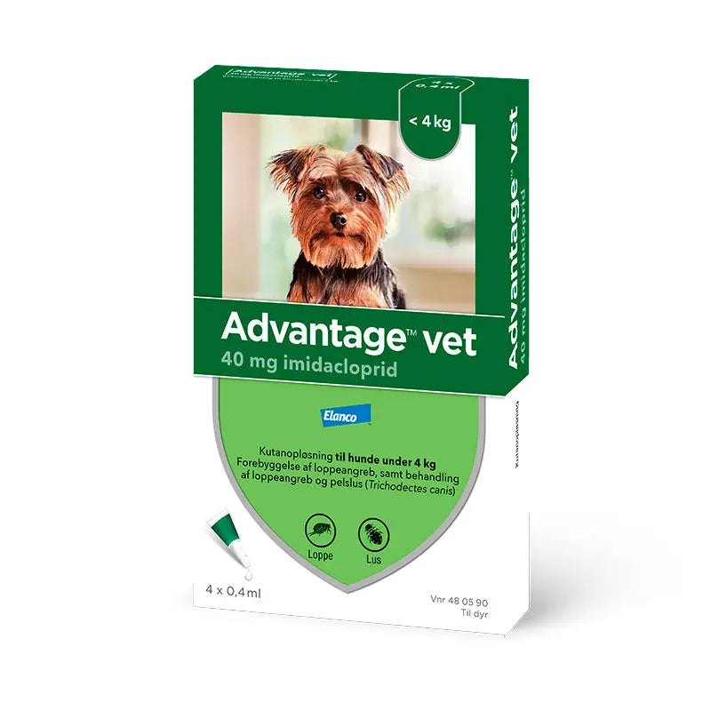 Loppemiddel hund under 4 kg -  4x0,4 ml - Maxi Zoo Danmark