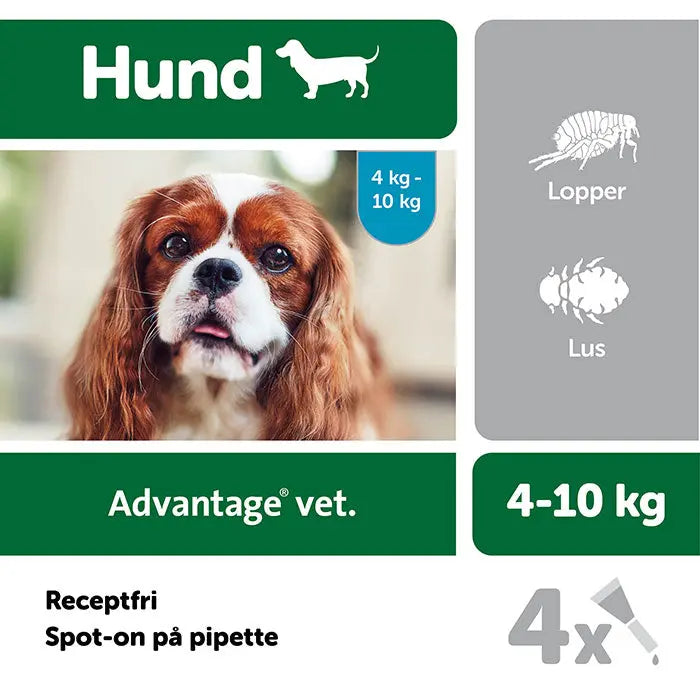 Loppemiddel hund 4-10 kg - 4x1,0 ml - Maxi Zoo Danmark