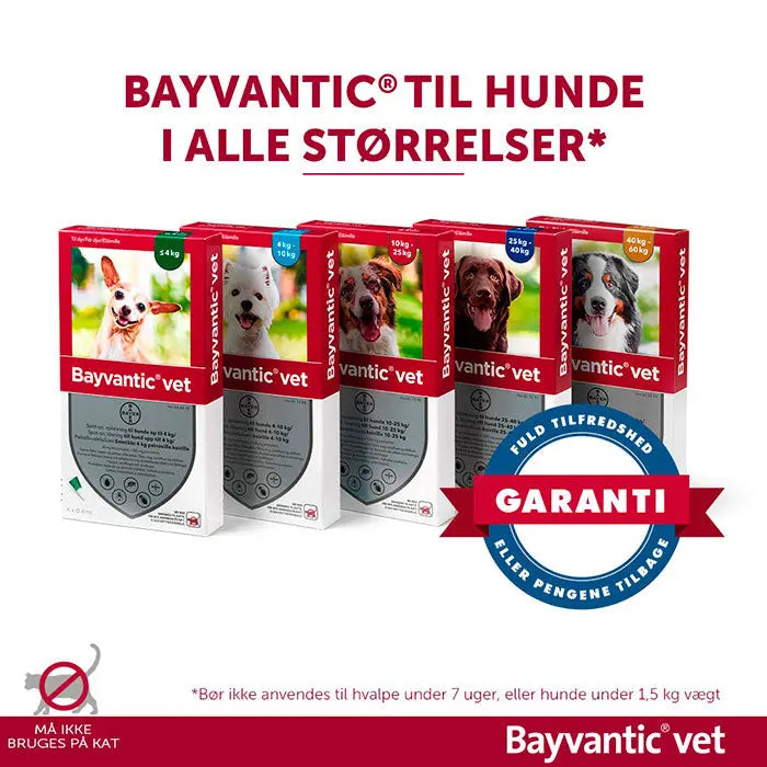 Flåt- & loppemiddel hund under 4 kg - 4x0,4ml - Maxi Zoo Danmark