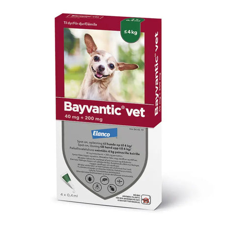 Flåt- & loppemiddel hund under 4 kg - 4x0,4ml - Maxi Zoo Danmark