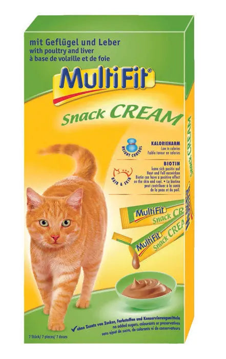 Snack Cream fjerkræ & lever 7x15 g - Maxi Zoo Danmark