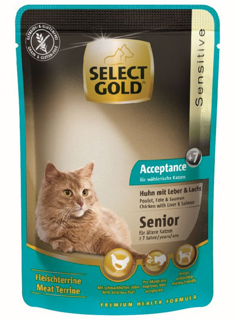 Senior Acceptance, pouch kylling, lever & laks 85 g - Maxi Zoo Danmark