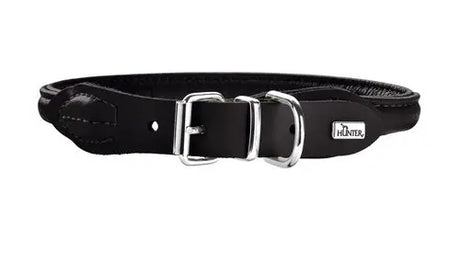 Læder rund halsbånd Elg 51-56 cm 10 mm bred sort - Maxi Zoo Danmark