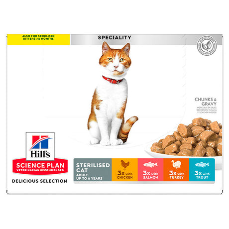 Adult Sterilised, menuboks pou 4 varianter 12x85 g - Maxi Zoo Danmark
