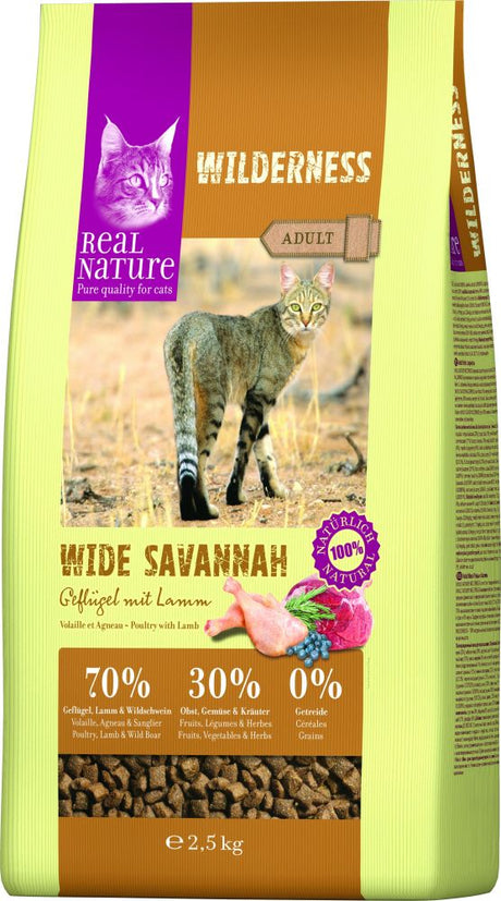 Adult Wilderness Wide Savannah fjerkræ & lam 2,5 kg - Maxi Zoo Danmark