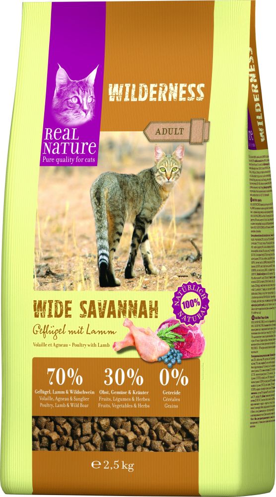 Adult Wilderness Wide Savannah fjerkræ & lam 2,5 kg - Maxi Zoo Danmark